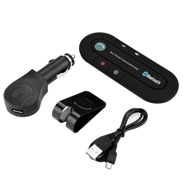 Sun Visor Bluetooth Speakerphone MP3 Music Player Wireless Bluetooth Transmitter Handsfree Car Kit Bluetooth Receiver Speaker Car Charger