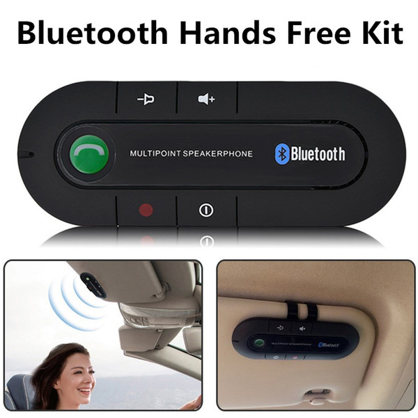 Wireless Bluetooth V4.0 Hands Free Speaker Music Player Car Kit Free speakers In Car Kit Visor Clip Bluetooth Car Kit for Smartphone