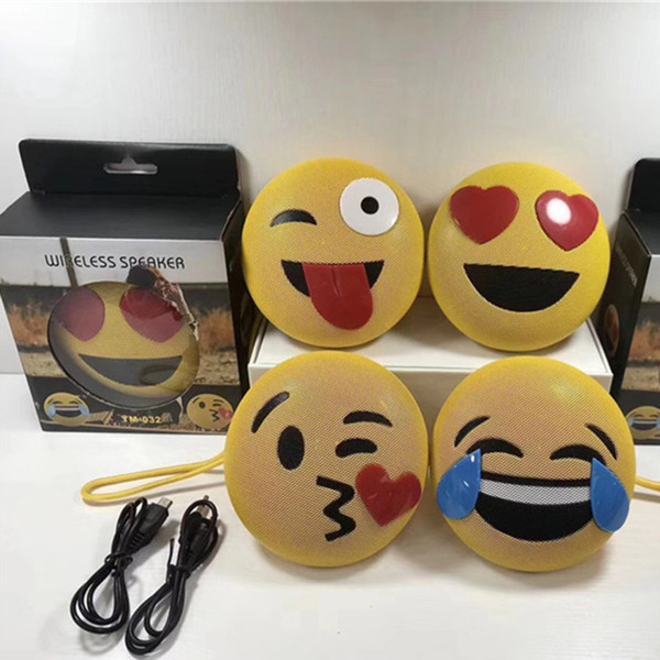 Mini Emoji Emoticon Bluetooth Speaker With Stand Wireless Stereo Sports Hands Free Subwoofers Protable Phone Loudspeakers with USB cable