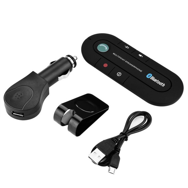 Wireless Bluetooth V4.0 Hands Free Speaker Music Player Car Kit Free speakers In Car Kit Visor Clip Bluetooth Car Kit for Smartphone