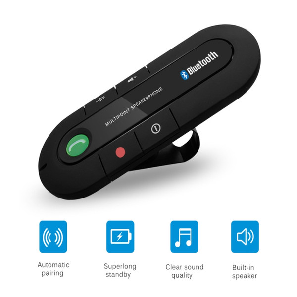 2019 Wireless Bluetooth Car Speakerphone Sun Visor BT980 HFT MP3 Music Player Transmitter Handsfree Car Charger Receiver Speakers wholesale