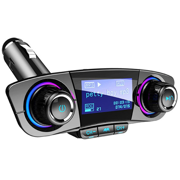 BT06 Car Kit FM Transmitter Bluetooth Handsfree A2DP AUX Audio Car MP3 Player LCD Display 1.3 Inch Screen Dual USB Car Charging T10 T11 BC06