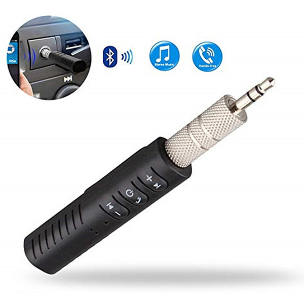 Universal Bluetooth Car Kit handsfree 3.5mm Wireless AUX Audio Music Receiver Adapter with Mic for Speaker Headphone Cell Phone Retail Box