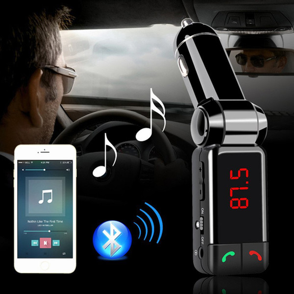 Latest Universal Car Accessories mini car charger bluetooth handsfree with double USB charging port 5V/2A LCD U disk FM broadcast Mp3 AUX