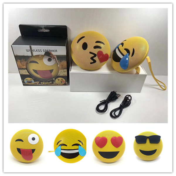 Protable Mini Emoji Emoticon Bluetooth Wireless Speaker With Stand Lanyard QQ Expression Phone Loudspeaker Sports sound christmas gifts hot