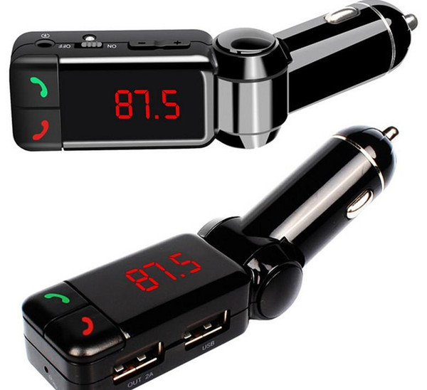 Universal Wireless In-Car Bluetooth FM Transmitter Radio handsfree double USB charger U-disk Mp3 player AUX DHL free shipping more 10pcs