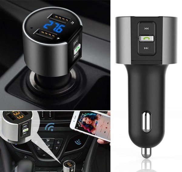 2019 High-Quality Wireless In-Car Bluetooth FM Transmitter Radio Adapter Car Kit MP3 Player USB Charge DHL Free Shipping more than 10PCS