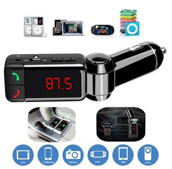 2019Universal Wireless In-Car Bluetooth FM Transmitter Radio handsfree double USB charger U-disk Mp3 play AUX DHL free shipping more 10pcs