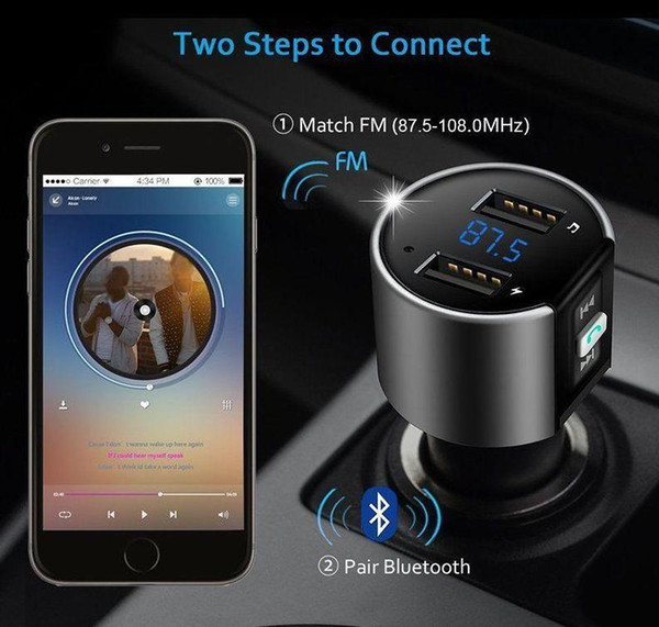 2019 C265 High-Quality Wireless In-Car Bluetooth FM Transmitter Radio Adapter Car Kit Black MP3 Player USB Charge shopping one day