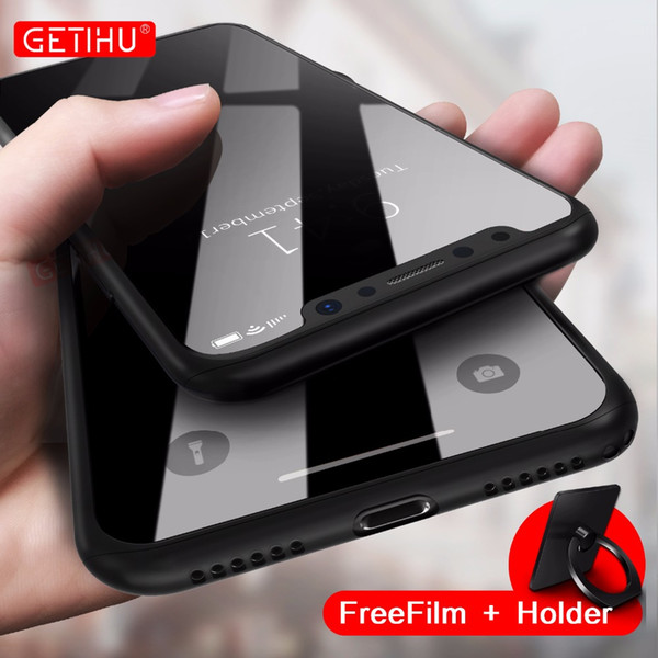 GETIHU 360 Luxury Case For Apple iPhone X 6 6S 7 8 Plus Coque Cover For iPhone X 8 7 6 Cases + iPhone7 iPhone6 7Plus 8Plus Case