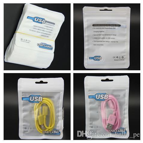 Retail Package Bag for USB Cables Charger Data Sync Charging Cord Audio Earphone iPhone 5 6 plus Samsung Galaxy