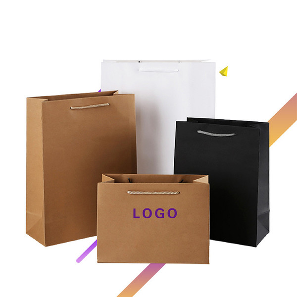 500PCS Custom kraft Shopping Bags With Logo Online Free Shipping for wireless store for phone accessories