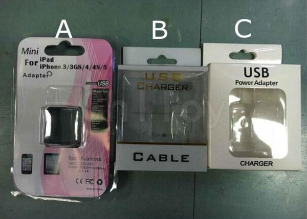 Empty Retail Packing Box /Package For iPhone Plus USB Wall Charger Adapter retail box 100pcs/lot