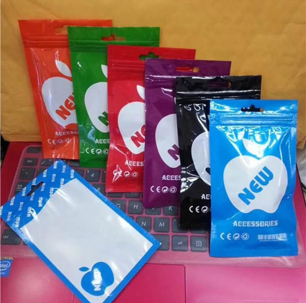 Clear Colors Poly Bags OPP Packing Zipper Lock Packages Accessories PVC Retail Boxes Handles for Mobile iPhone Samsung Cell Phone