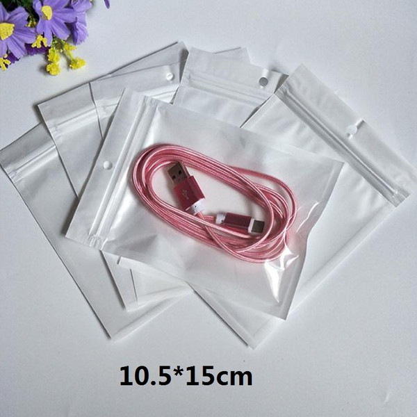 White/Clear Valve Resealable Zipper Plastic Retail Packaging Poly Bag, Ziplock Zip Lock Bag Retail Storage W/ Hang Hole