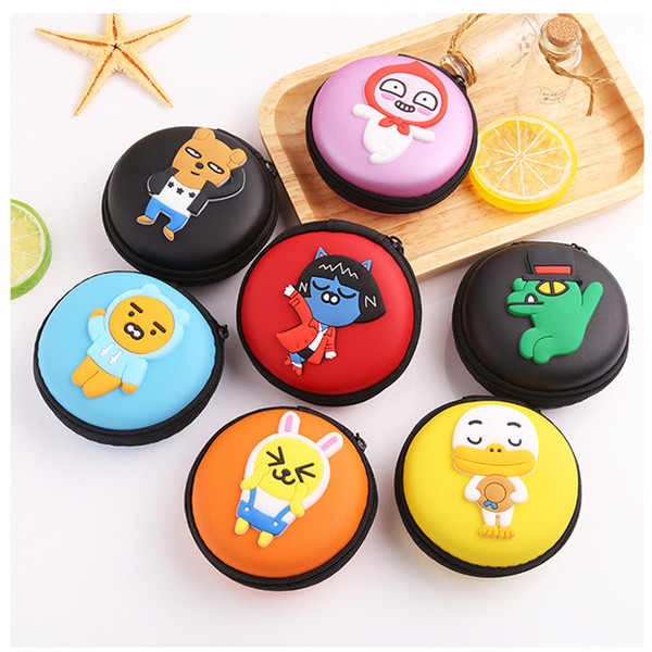 2018 Hottest Portable Cartoon carrying pouch cell phone cable bag Zipper Bag Earphone Cable Mini Box SD Card Headphone Bag DHL Free