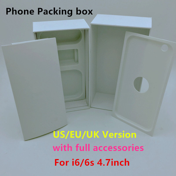 20pcs Original Quality US/EU/UK Version Phone Packaging Packing Box Case For iPhone 6 6s 4.7'' With Full Accessories Package Box