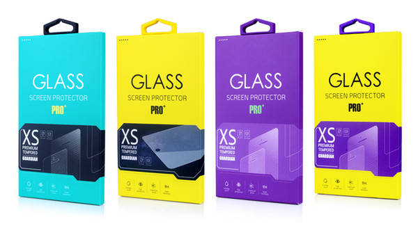 Customize acceptable Personality Design Tempered Glass Screen Protector Retail Package Box for Cell phone Multi Colors