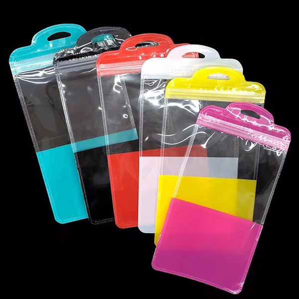 Universal Zip Zipper Smart Moblie Phone Accessories Cover Case Pouch OPP PVC Plastic Poly Bag Retail Package Packing Under 6.1inch