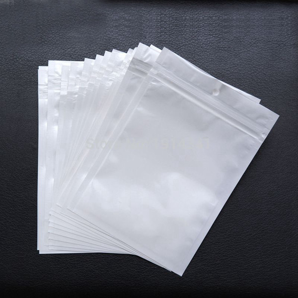 Best Quality Clear + white pearl Plastic Poly OPP packing zipper Zip lock Retail Packages Jewelry food PVC plastic bag Retail packing bag