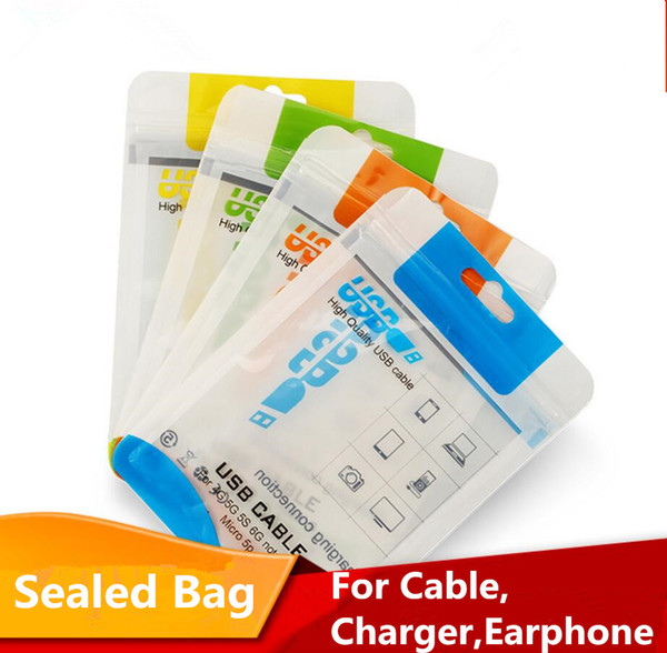 Sealed Retail Package Bag Packing For Micro USB charger data sync cable audio earphone Charge iphone 6 7 plus Samsung S8 S9 HTC LG huawei