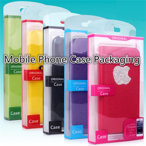 Wholesale PVC Mobile Phone Case Packaging Call Phone Shell Pack Box For iPhone Samsung free shipping B1097