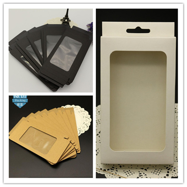 Universal Phone Case Cover Package Box Plain Kraft Brown Paper Packing Boxes For iphone 6 6S 7 plus SE 5S 4S Samsung S6 S7 edge S5 Note 4 5