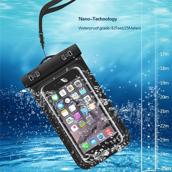 Dry Bag Waterproof case bag PVC Protective universal Phone Bag Pouch With Compass Bags For Diving Swimming For smart phone up to 5.8 inch