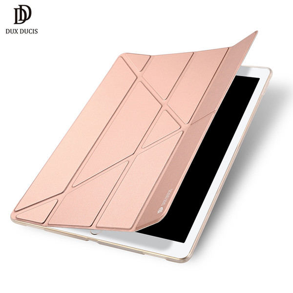 For Apple i Pad Pro 12.9 2017 DUX DUCIS Skin Pro Origami Smart Leather Stand Cover for i Pad Pro 12.9 2017 - Rose Gold