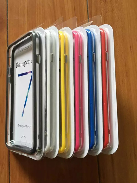 Colorful dual color TPU Frame Cover with Metal Button Bumper case For iphone X iphone7 6S PLUS 6 colors