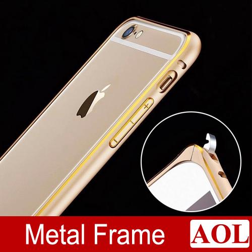 Circle Arc No Screw Aluminum Metal + Double Color Bumper for iphone 6 plus Frame Bumpers Cover Case for iphone 6 5s