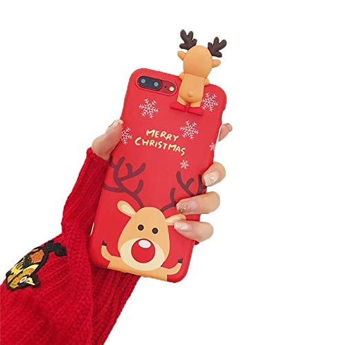 Smartyo Happy New Year Snowman Reindeer 3D Soft Silicone Couple Phone Case Compatible Snowman