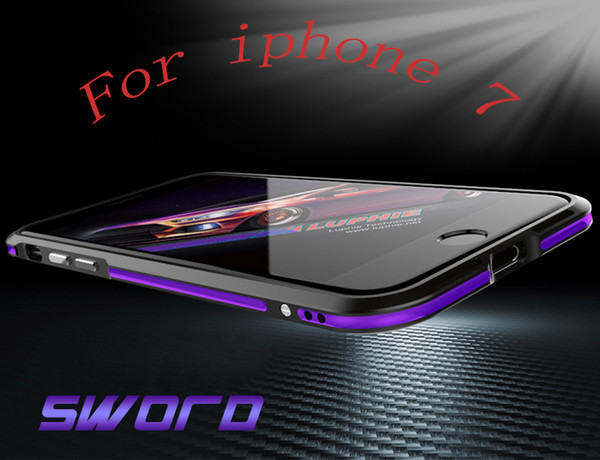 For iPhone 7 7Plus Aluminum Bumper Case Dual Color TWO TONE Good Quality Luxury Blade Sword All Metal Frame Case