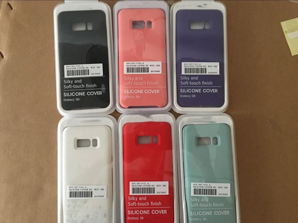 Original quality case for samsung Galaxy S8 S8+ s9 plus official liquid Silicone Cover milk feeling skin cell phone for Note 8 with logo