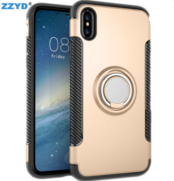 For iphone X Ring Car Holder Phone Case with Kickstand Case Support Magnetic Car Mount Durable Rugged Cover For Note8 iPhone8 8plus