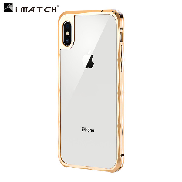 Original iMatch Bumper Case For iPhone X Luxury Diamond Shape Aluminum Metal Invisible Kickstand Bumper For iPhone X Phone Case