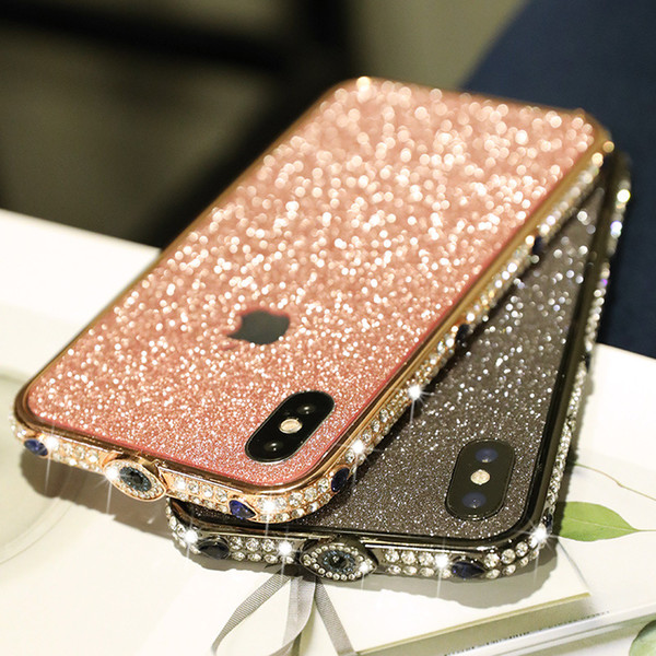 Devil's Eye For iPhone XS Diamond Phone case Luxury Bumper Bling for iPhone X Cover Glitter Metal Frame