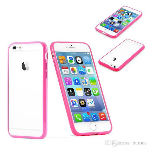 Transparent Case Bumper Perfect Colorful TPU+PC Matching soft case for iPhone 6 4.7 