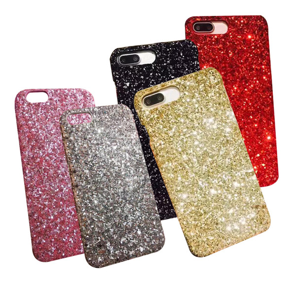 Gold Bling Powder Bling Siliver Phone Case For iphone x 8 7 6 6s 5 5S Plus Cellphone Bulk Luxury Sparkle Rhinestone Crystal Mobile Gel Cover