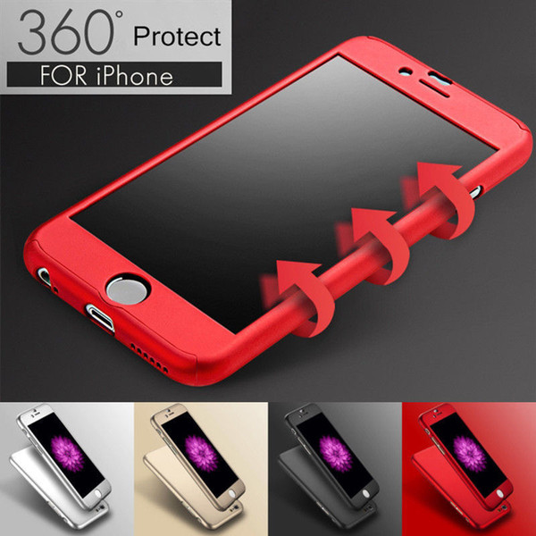 360° Full Body Coverage Protective Case Cover Ultra-thin Hard with Slim Tempered Glass Screen Protector for Apple iPhone 6 4.7 inch inc