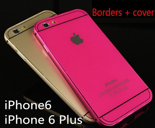 For Iphone6 phone case Borders + cover Metal + Acrylic 12color Fashion Apple Iphone6 /4.7 Iphone6 plus /5.5 Free DHL