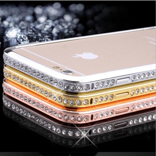 rushed brand plastic projector new luxury crystal rhinestone diamond bling metal case cover bumper 6 plus 5.5 inch