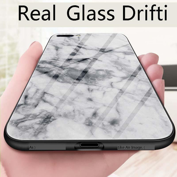 Coloured Drawing Or Pattern Toughened Glass Hand Shell Iphone7 Apple 8 Marble 6plus Mobile Phone Set