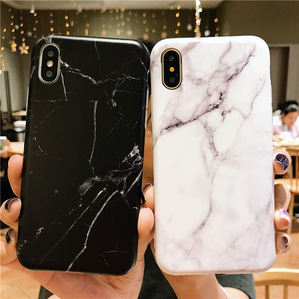 Black and white marble pattern original creative for Apple mobile phone shell matte soft protective cover