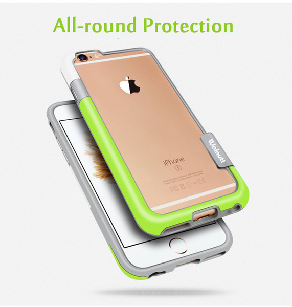 2018Esamday For iPhone 6s 4.7inch 6 Color Walnutt Soft TPU Hybrid Bumper Frame Case Cover Side Protection for iPhone 6 Wholesale