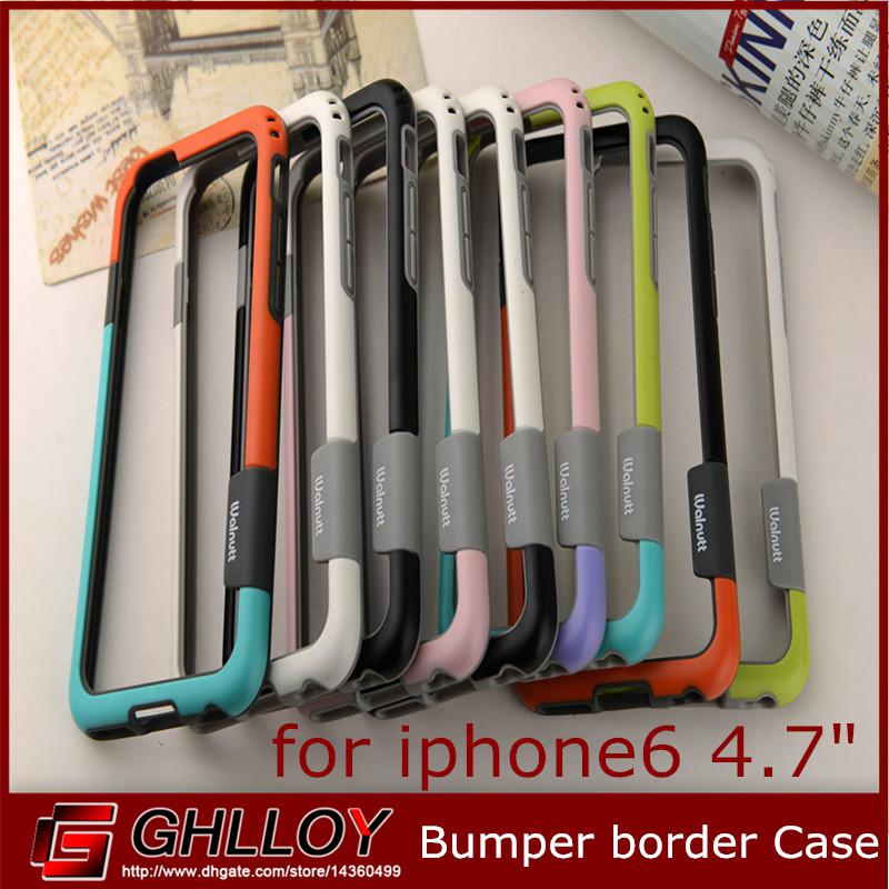 Case for iphone 6 Dual Color soft Gel Silicon Frame Bumper border Case Protective cover Cases For New 4.7