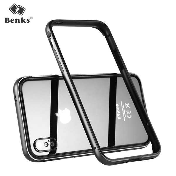 Banks Luxury Phone Cover For iPhone X Case Bumper Aluminum TPU Back Drop Border Frame Case Cover For iPhone X Coque Funda Black