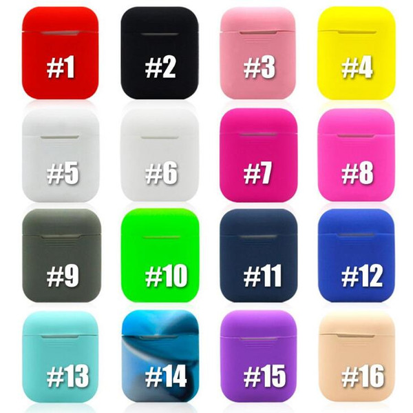 2019 16 colors For Apple Airpods Silicone Case Portable Soft TPU Ultra Thin Protector Cover Sleeve Pouch for Air pods Earphone Cases