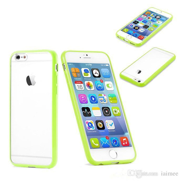 Transparent Case Bumper Perfect Colorful TPU+PC Matching thin case for iPhone 6 4.7 