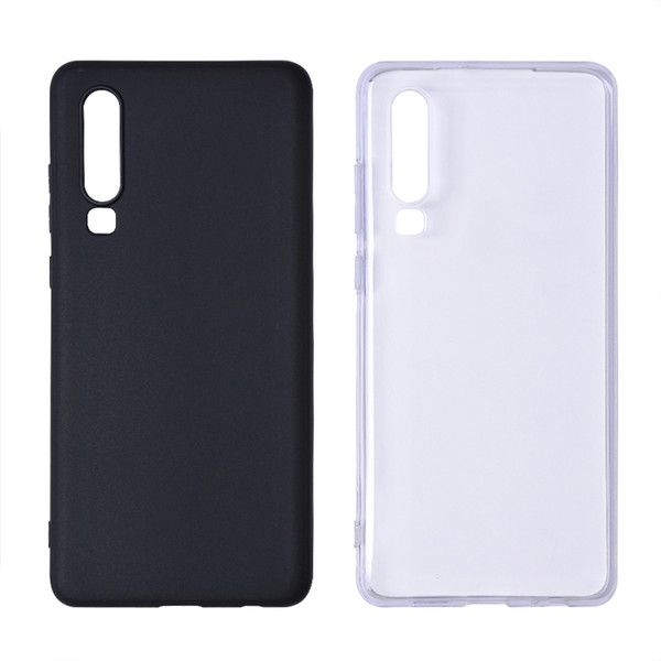 Top quality transparant TPU shell cover black white phone case bayer 2407 material for new Huawei P20/20 Pro 2019 device with holes